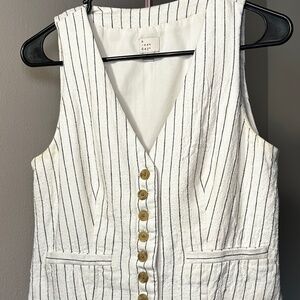 a new day Cream Tan PinStripe Vest